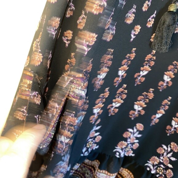 dress Floral open knit crochet hippie Paisley Midi S forever21 pheobe whimsigoth - Picture 11 of 12